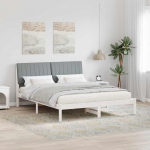 Lovos rėmas Balta 160 x 200 cm Kietos pu&scaron;ies mediena