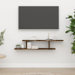 Sieninė TV lentyna, dūminio ąžuolo, 125x18x23cm, mediena