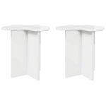 &Scaron;oninis stalas su saugykla 2 pcs Itin blizgi balta &Oslash; 39 x 38 cm