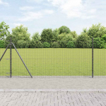 Tvora su stulpais Pilka 1 x 10 m Plienas ir PVC
