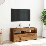 Televizoriaus spintelė su LED, medienos, 90x35x40cm, mediena