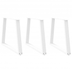 Valgomojo stalo kojelės, 3 vnt., baltos, 80x(72-73,3) cm, plienas, V formos