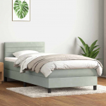 Box Spring Lova su čiužiniu &Scaron;viesiai pilka 90x210 cm Velvet