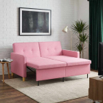 I&scaron;traukiama sofa-lova Rožinė Audinys