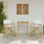 Sulankstoma režisieriaus kėdė 2 pcs Natūrali 58 x 48 x 115 cm