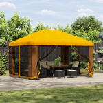 Pavėsinė 4 &times; 3 m Geltona Poliesteris ir plienas 190