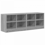 Lovos spintelė su lentyna 2 pcs Pilka Sonoma 66 x 33 x 48 cm