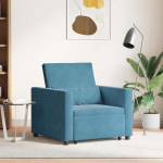 I&scaron;traukiamas sofa-lova vienvietis Mėlyna 90 x 165 x 87 cm