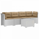 4 vietų sodo sofa su pagalvėmis pintinės i&scaron;vaizdos PP Balta