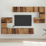 TV spintelių komplektas 10 pcs Senovinis medis Apdirbta mediena
