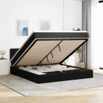 Osmanų lova su čiužiniu ir LED Juodas 180x200cm Velvet