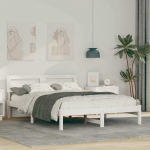 Lovos rėmas Balta 140 x 190 cm Kietos pu&scaron;ies mediena