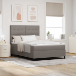 Kiemas lova su čiužiniu su LED Taupe 140 x 190 cm audinys
