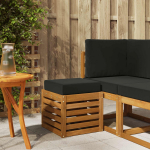 Lauko Taburetė Suolas su pagalve Natūrali 43 x 43 x 37 cm