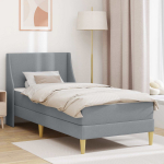 Lovos rėmas su čiužiniu &Scaron;viesiai pilka 90 x 200 cm audinys