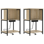 &Scaron;alia lovos spintelė 2 pcs Sonoma ąžuolas 38 x 31 x 61 cm