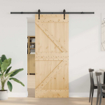 Slankios durys NARVIK Natūrali ir juoda 85 x 210 cm (213,5 cm)