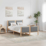 Lovos rėmas Ruda ir &scaron;viesiai pilka 120 x 200 cm Pu&scaron;ies masyvas