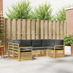 Lauko sofos komplektas 6 pcs Balta ir antracito
