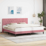 Lovos rėmas su galvūgalio Rožinė 180 x 200 cm Aksomas