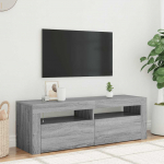 Televizoriaus spintelė su LED, pilka ąžuolo, 120x35x40cm
