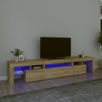 Televizoriaus spintelė su LED ap&scaron;vietimu, ąžuolo, 215x36,5x40cm