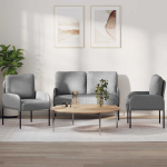 Sofų komplektai 3 pcs &Scaron;viesiai pilka 115 x 56 x 80 cm fanera