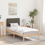 Lovo rėmas su apmu&scaron;tu galvūgaliu Taupe 80 x 200 cm