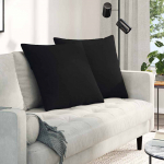 Sofa Pagalvės 2 pcs Juoda 80 x 80 cm audinys
