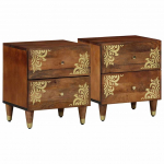 &Scaron;alia lovos spintelė 2 pcs Medus ruda 40 x 33 x 46 cm