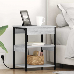&Scaron;alia lovos spintelė 2 pcs Pilkas Sonoma 41 x 31 x 51 cm