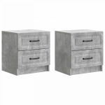 &Scaron;alia lovos spintelė 2 pcs Betono pilka 43 x 34,5 x 44,5 cm