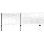 Tvora su stulpais Pilka 0,6 x 10 m Plienas ir PVC