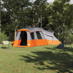 &Scaron;eimos palapinė Pilka ir oranžinė 762 x 655 x 218 cm tafta