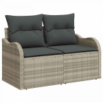 Sodo sofa &Scaron;viesiai pilka 121 x 62 x 69cm poliratanas