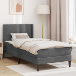 Lovos rėmas su čiužiniu 2 pcs Tamsiai pilka 90 x 200 cm Aksomas