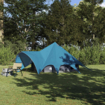 Teepee palapinė su stogu Mėlyna ir Pilka 600 x 600 x 347 cm