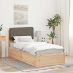 Lovo rėmas su apmu&scaron;tu galvūgaliu Taupe 90 x 200 cm
