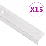Profiliai laiptams, 15vnt., sidabro, 100cm, aliuminis, L formos