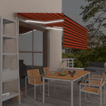 Markizė su uždanga/LED/vėjo jutikliu, oranžinė/ruda, 3x2,5m