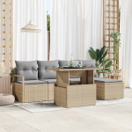 Sodo Sofų Rinkinys 6 pcs smėlio ir &scaron;viesiai pilkos spalvos