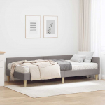 Kampinė lovos konstrukcija su čiužiniu 2 pcs Taupe audinys