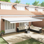 I&scaron;traukiama markizė Balta 600 &times; 300 cm Poliesteris ir plienas