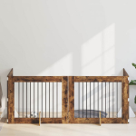 &Scaron;unų vartai su stovais 4 pcs Dūminio ąžuolo 100 x 80 cm