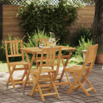 Lauko bistro kėdės su pagalve 4 pcs Natūrali 40 x 42 x 85 cm