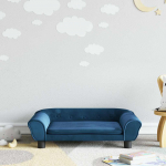 Vaiki&scaron;ka sofa, mėlynos spalvos, 70x45x26cm, aksomas