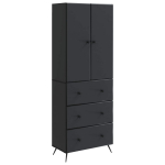 Spintelė 2 pcs Juoda 66 x 34,5 x 90 cm Apdirbta mediena