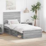 Lovos rėmas Pilkas Sonoma 75 x 190 cm Kietos pu&scaron;ies mediena