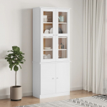 Stiklinė eksponavimo spintelė ALTA, balta, 77x35x186,5cm, pu&scaron;is