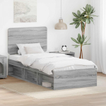 Lovos rėmas Pilkas Sonoma 75 x 190 cm Kietos pu&scaron;ies mediena